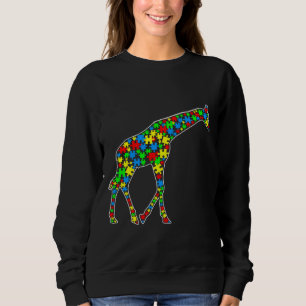 Sudadera Giraffe Divertido enigma Animales Autismo Concienc