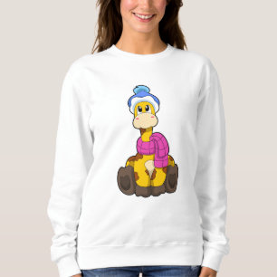 Sudadera Giraffe en invierno con bufanda y Gorra