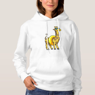 Sudadera Giraffe en la playa con anillo de natación y gafas