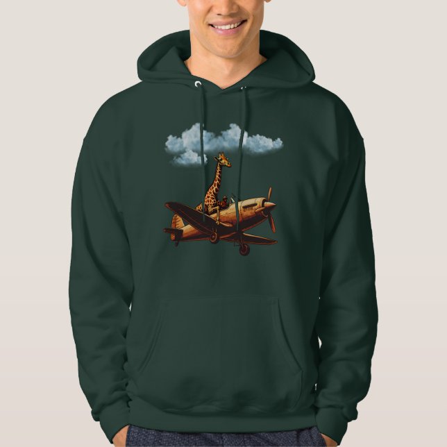 Sudadera Giraffe en un avión (Anverso)