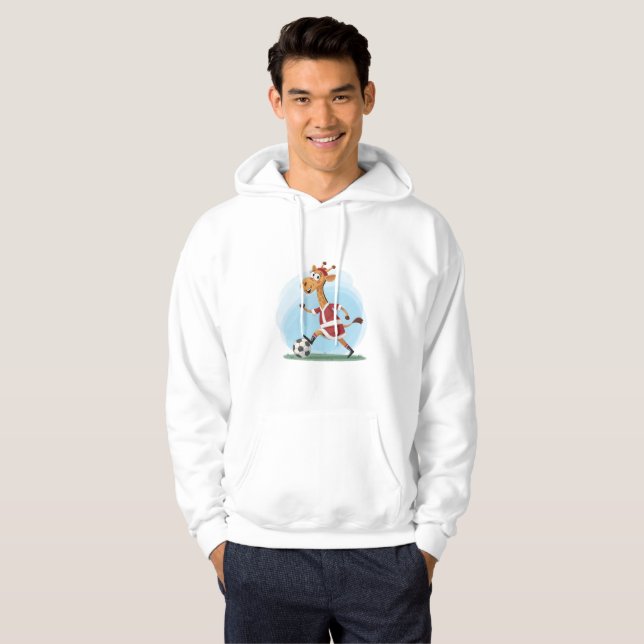 Sudadera Giraffe in Christmas Outfit and Soccer Ball (Anverso completo)