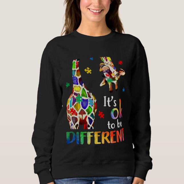 Sudadera Giraffe Itu2019s Ok To Be Different Autism Awarene (Anverso)
