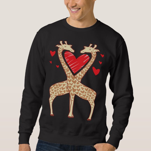 Sudadera Giraffe Love with Red Hearts (Anverso)