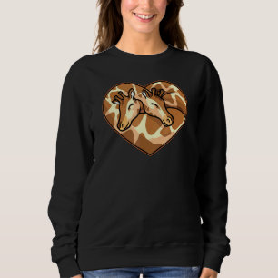 Sudadera Giraffe Pareja Forma de corazón Animales de amor