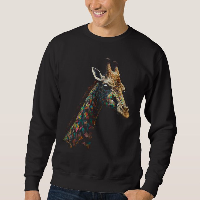 Sudadera Giraffe Polygon Artwork  Animal Giraffe (Anverso)