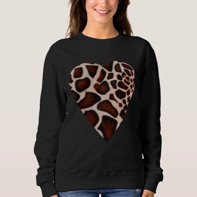 Sudadera Giraffe Print Heart Pattern Gift Giraffe Skin (Anverso)