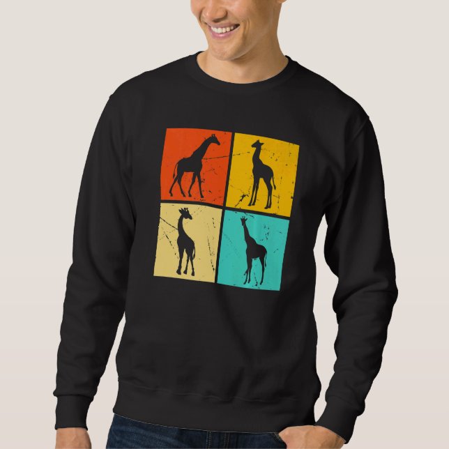 Sudadera Giraffe Retro Giraffes Sunset Giraffe   Retro Gira (Anverso)