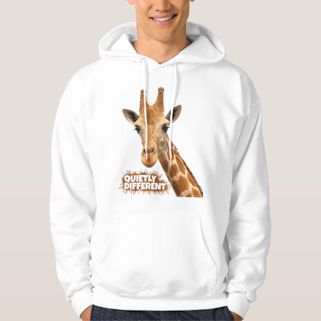 Sudadera Giraffe silenciosamente diferente - Arte Giraffe (Anverso)