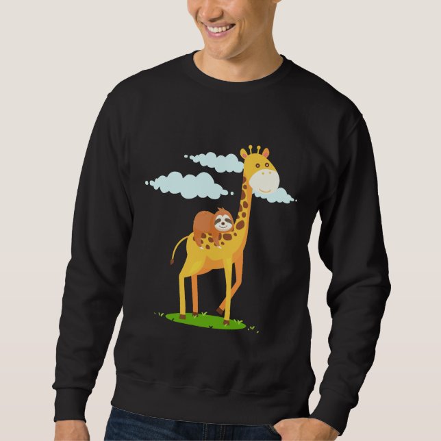 Sudadera Giraffe Sloth Gracioso Para Los Niños (Anverso)