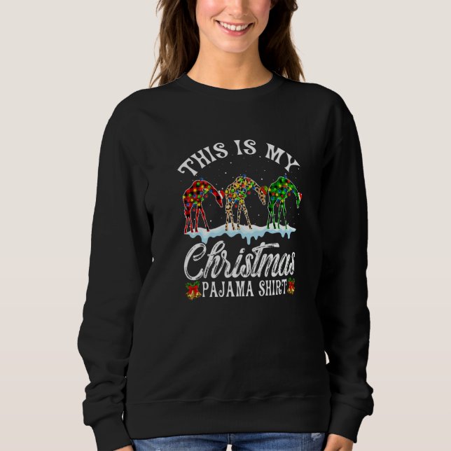 Sudadera Giraffe  This Is My Christmas Lights Pajama Xmas (Anverso)