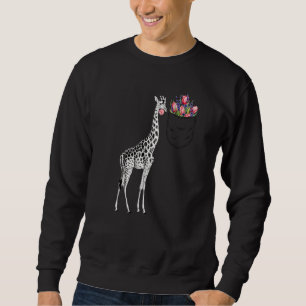 Sudadera Giraffe Tulip Flores niños adultos Cute bolígrafo 