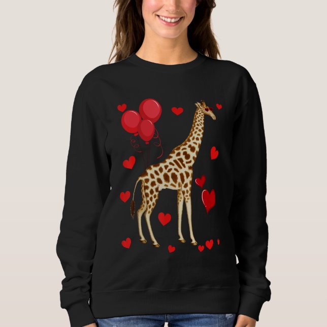 Sudadera Giraffe Valentine s Day heart Animals (Anverso)