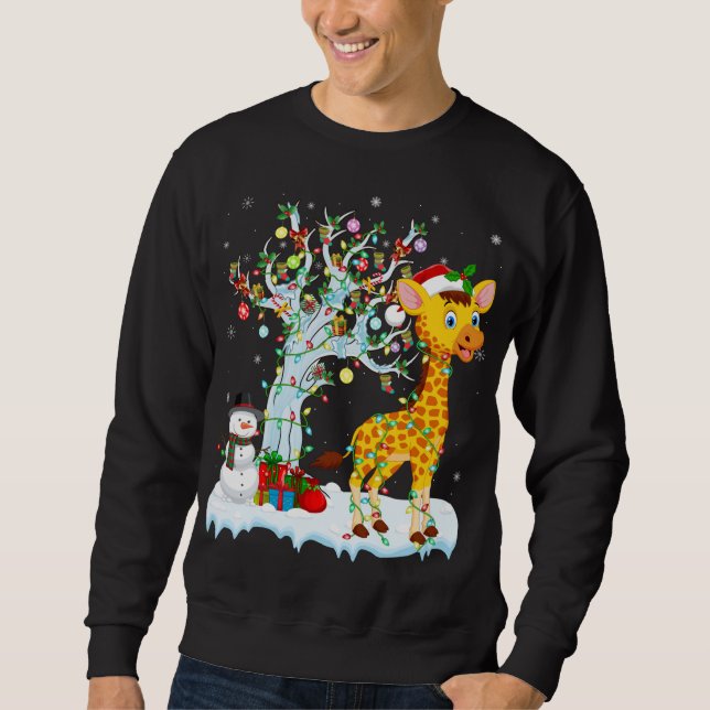 Sudadera Giraffe Xmas Elemento Tree Lighing Giraffe Christo (Anverso)