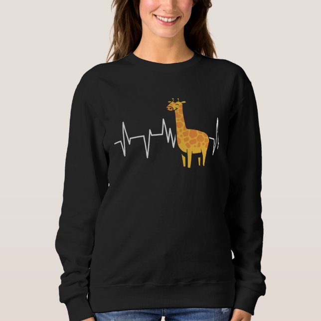 Sudadera Giraffes Heartbeat ECG Giraffe African Animals (Anverso)