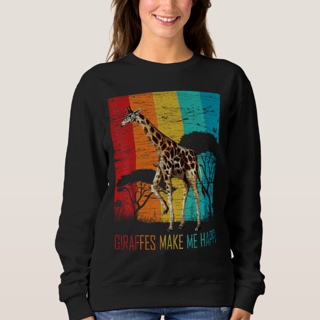 Sudadera Giraffes Make Me Happy Zoo Keeper Animal  Giraffe (Anverso)