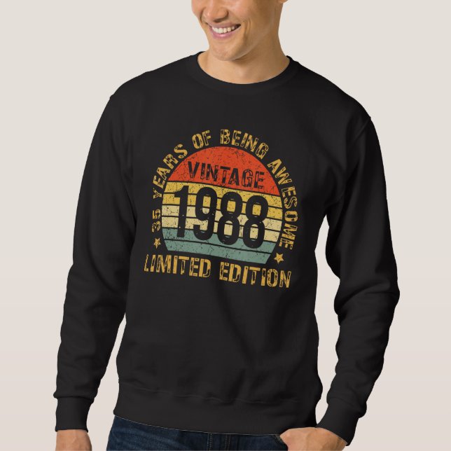 Sudadera Girando 35 Decoraciones de cumpleaños Hombres 35 B (Anverso)