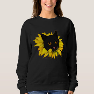 Sudadera Girasol amarillo y gato negro