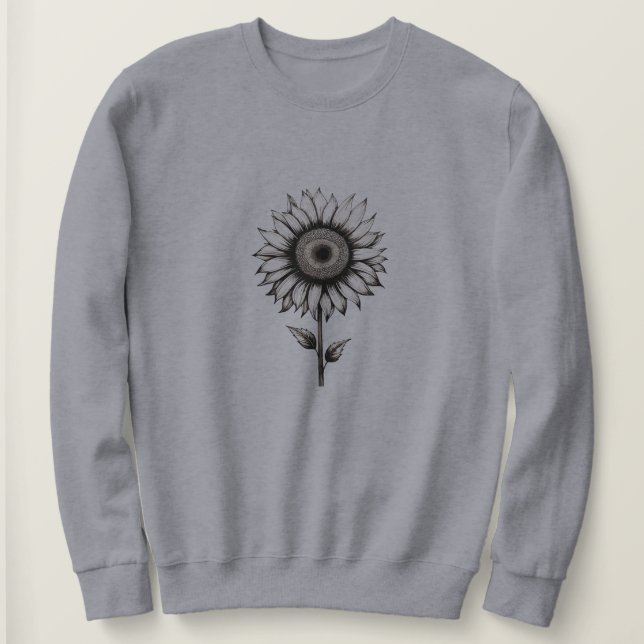Sudadera Girasol de arte de línea (Anverso del diseño)