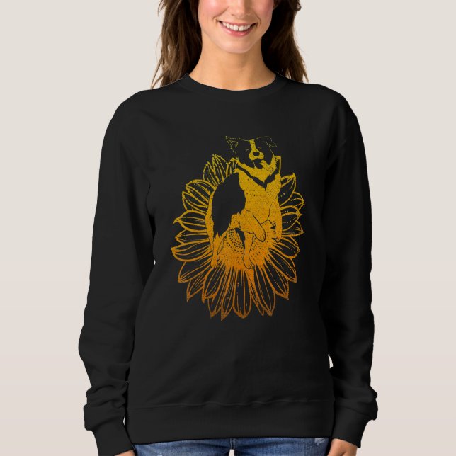 Sudadera Girasol Flor de Sol Girasol Perro Hippie Border Co (Anverso)
