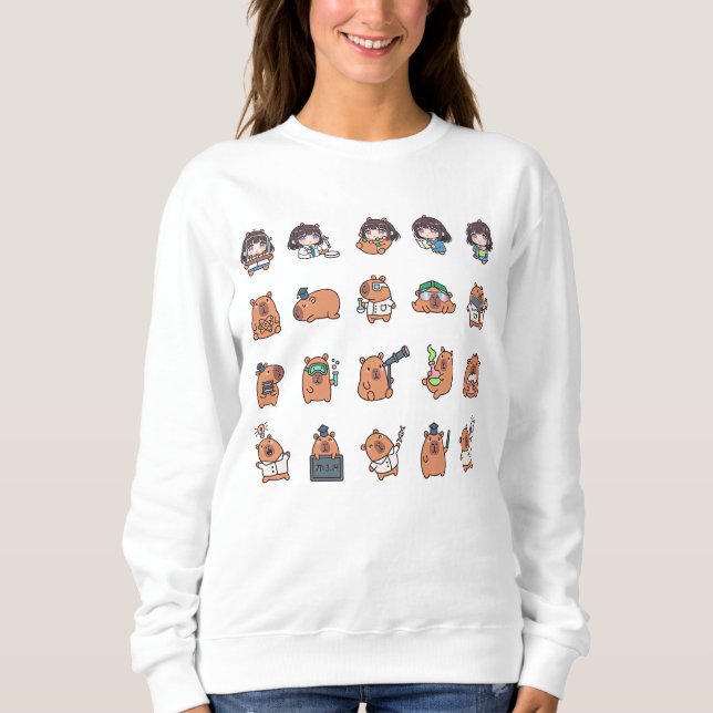 Sudadera Girl and Capybara's Laboratory (Anverso)