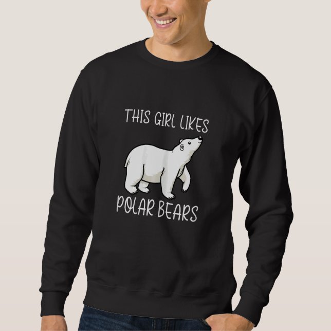 Sudadera Girl Likes Polar Bears Wilderness Nature (Anverso)
