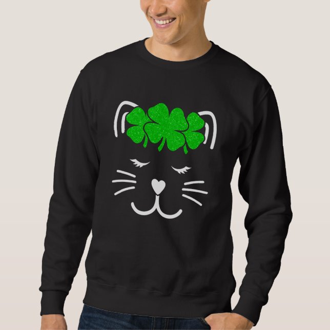 Sudadera Girl St Patricks Cute St Patricks Day Cat St Patri (Anverso)