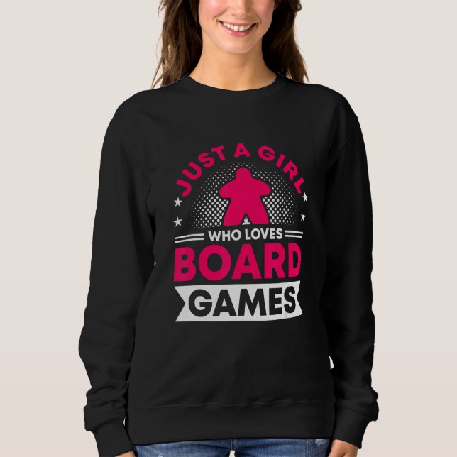 Sudadera Girl who loves board game board gamer board games (Anverso)