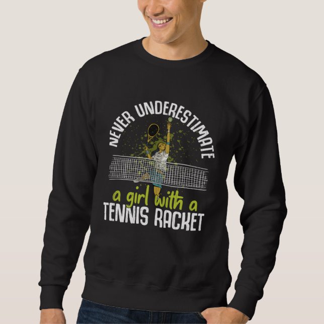 Sudadera Girl With Tennis Racket  Sports Player Coach Graph (Anverso)