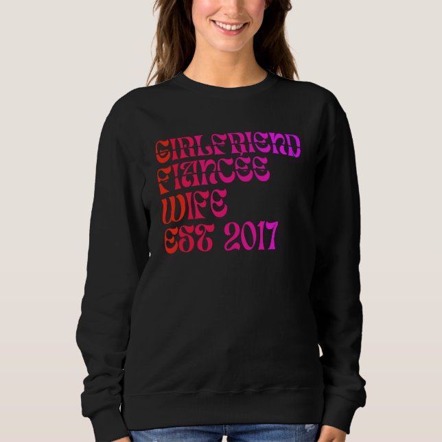 Sudadera Girlfriend Fiance Wife Est 2017 Wedding Anniversar (Anverso)