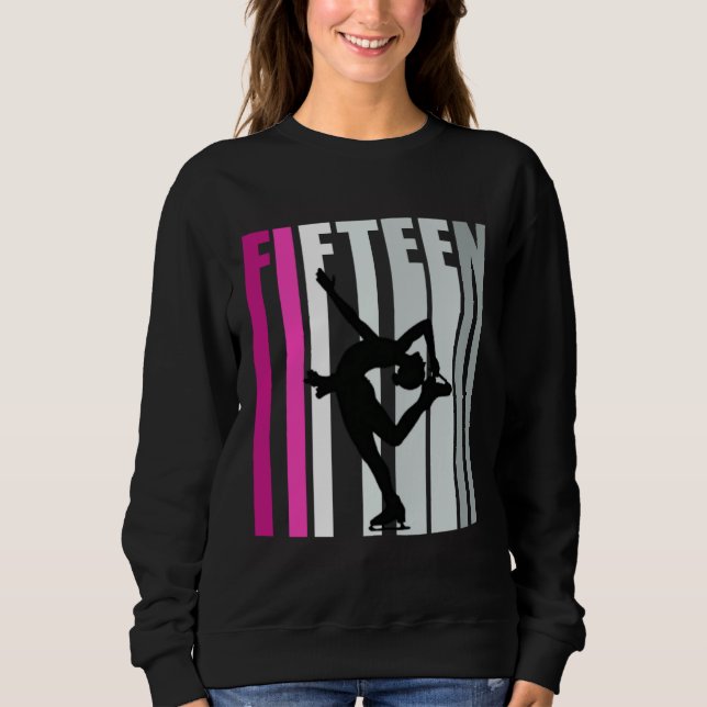 Sudadera Girls Ice Skating Birthday 15th Ice Skater Queen F (Anverso)