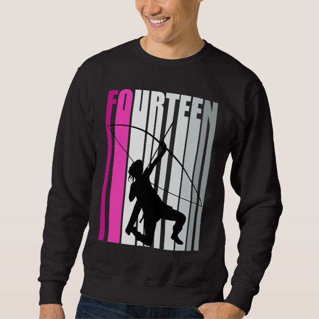 Sudadera Girls Pinky Archery 14th Birthday Bow Arrow Archer (Anverso)