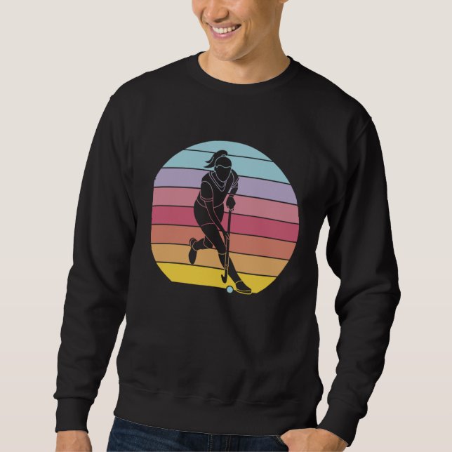 Sudadera Girls Playing Hockey Rainbow Graphic Men Women Chi (Anverso)