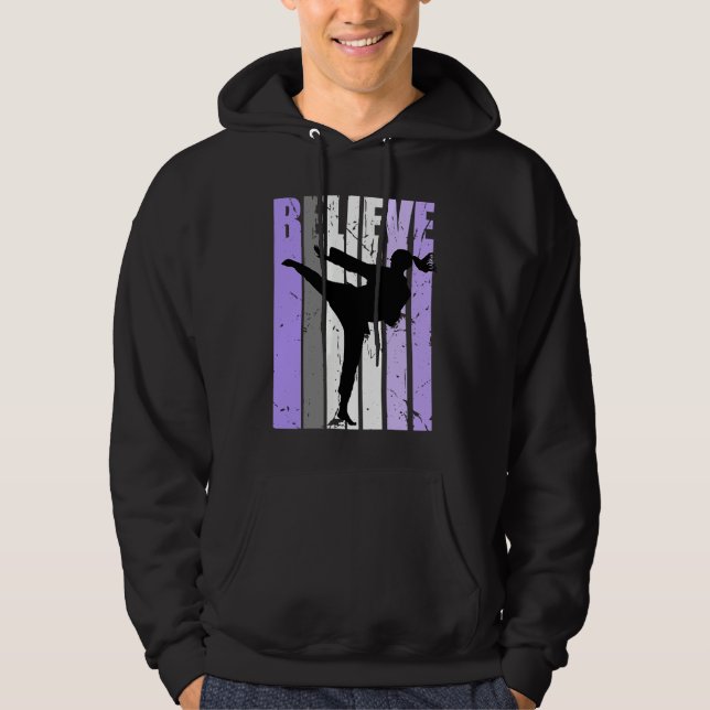 Sudadera Girls Purple Distressed Believe Karate Girl Black  (Anverso)