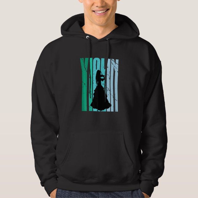 Sudadera Girls Violin Silhouette Daughters Female Loves Vio (Anverso)