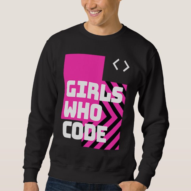 Sudadera Girls who code the cool  computer (Anverso)