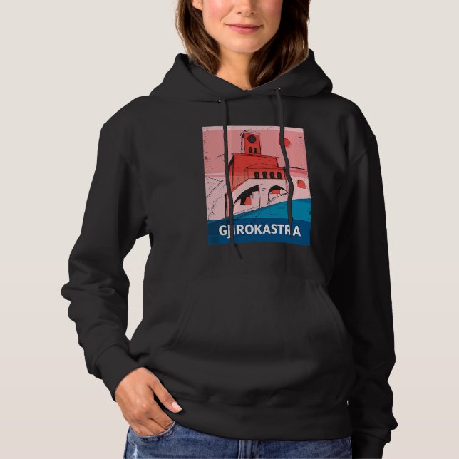 Sudadera Gjirokastra Albania City Skyline Silhouette Outlin (Anverso)