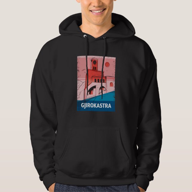 Sudadera Gjirokastra Albania City Skyline Silhouette Outlin (Anverso)