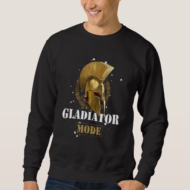 Sudadera Gladiator Mode Spartan Helmet  Motivation Gym Work (Anverso)