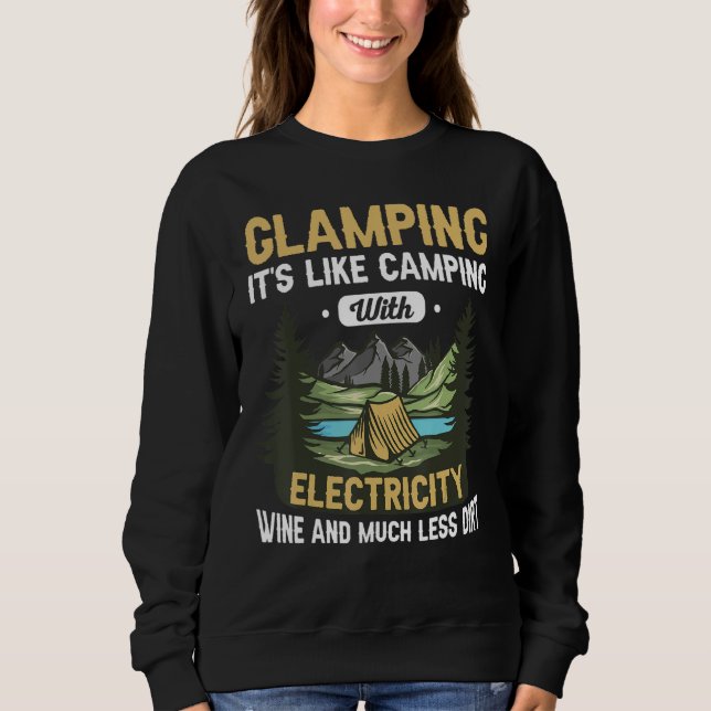 Sudadera Glaminar es como acampar con vino eléctrico (Anverso)