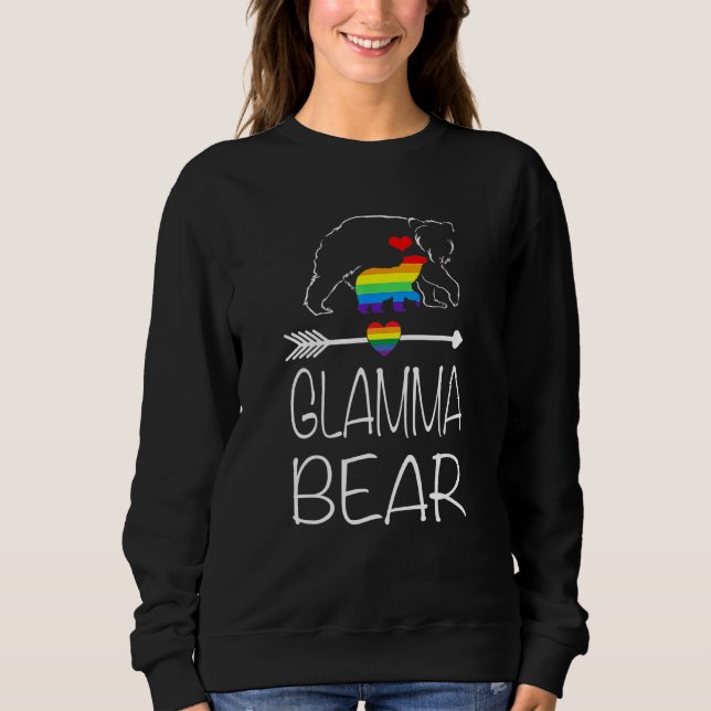 Sudadera Glamma Bear Orgullosa Mamá Bandera Arcoiris Orgull (Anverso)