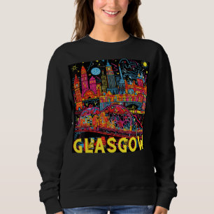 Sudadera Glasgow Escocia Reino Unido Ciudad Arte Pop modern