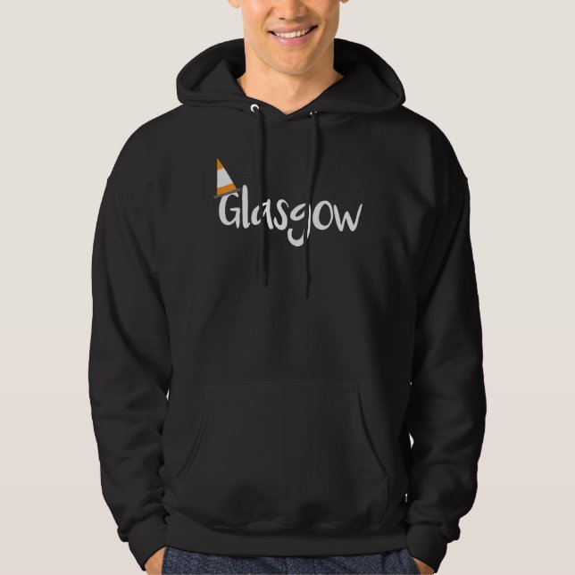 Sudadera Glasgow Scotland Orange Traffic Cone Hat (Anverso)