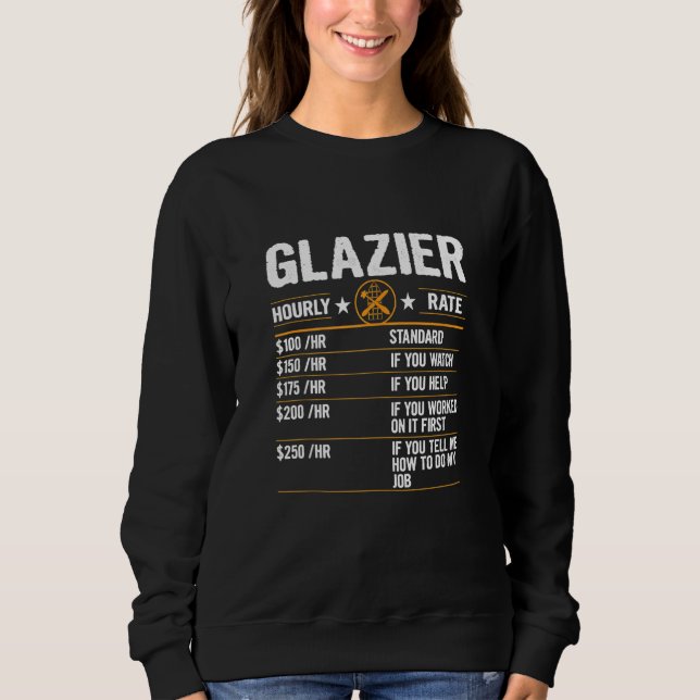 Sudadera Glazier Gracioso Tasa de Horas Tasa de Trabajo Gla (Anverso)