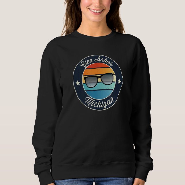 Sudadera Glen Arbor Michigan MI Vacaciones Souvenir Sunglas (Anverso)