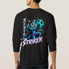 Sudadera Glitch Art Samurai Striker Cat For Gamers & Anime 