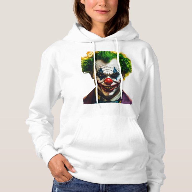 Sudadera "Glitch Pause Clown - Logo Neon Cyber Art" (Anverso)
