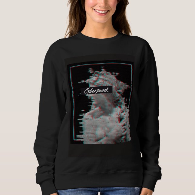 Sudadera Glitch Vaporwave Cyberpunks Japan Streetwear 80s 9 (Anverso)
