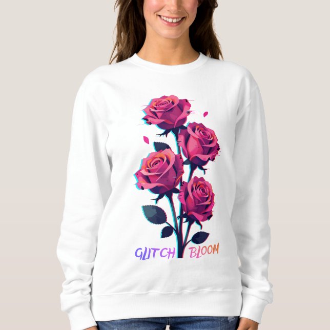 Sudadera Glitched Roses Grow Louder (Anverso)