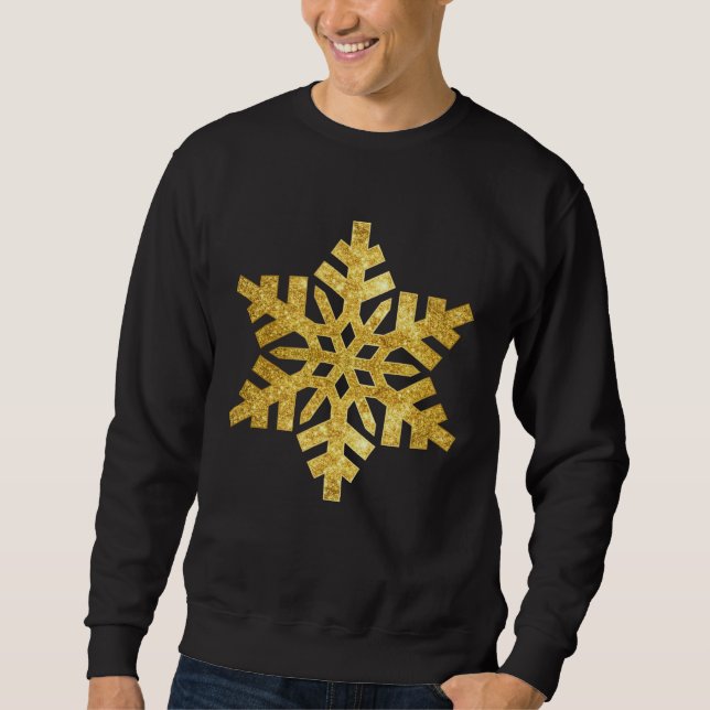 Sudadera Glitter Golden Dust Christmas Snowflake Best Xmas (Anverso)