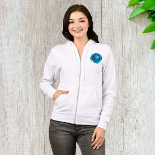 Sudadera Globe azul mujeres con zip completo
